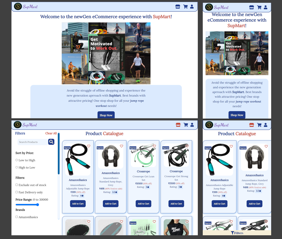 SupMart - eCommerce application screenshot
